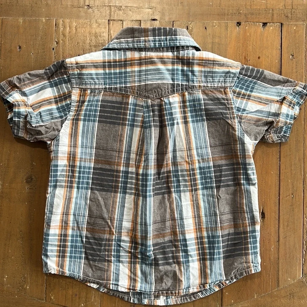4/$20 Gymboree plaid snap down shirt sleeve shirt